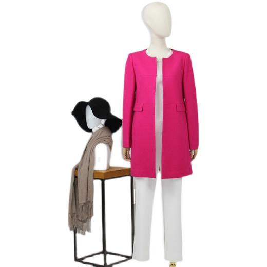 FOCALS福柯斯冬季新款中长款纯色羊毛针织大衣外套FYWCF1112PD 商品图4