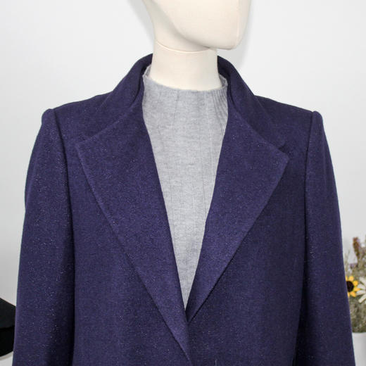 FOCALS福柯斯新款修身中长撞色立领羊毛混纺大衣外套FYSCR27661 商品图3