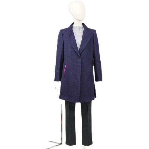 FOCALS福柯斯新款修身中长撞色立领羊毛混纺大衣外套FYSCR27661 商品图4