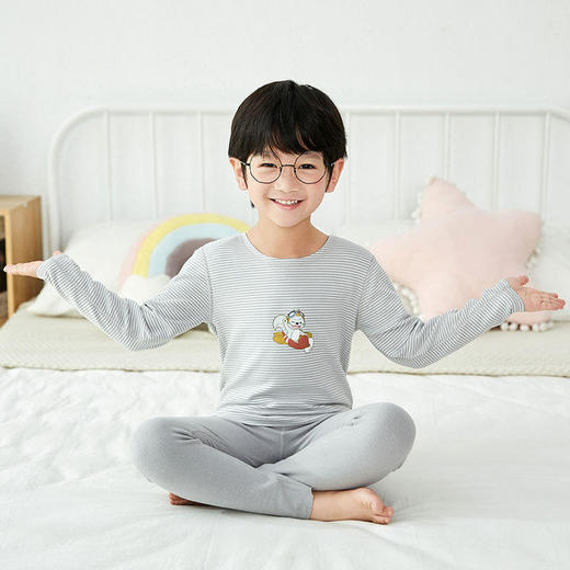 【秋季上新】2021儿童阳离子德绒AB面保暖家居服套装男童女童保暖发热睡衣秋衣秋裤抵御寒风柔软舒适 商品图7