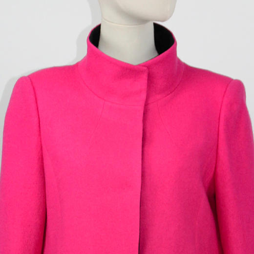 FOCALS福柯斯冬季新款修身长款撞色羊毛针织大衣外套FYSCR269106 商品图3