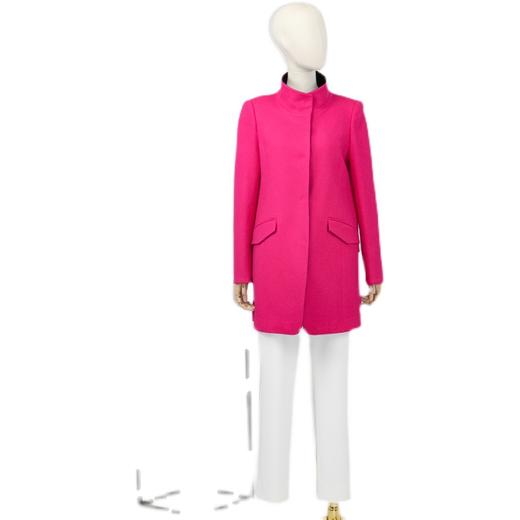 FOCALS福柯斯冬季新款修身长款撞色羊毛针织大衣外套FYSCR269106 商品图4