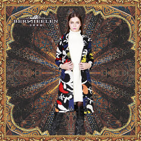 【伯妮斯茵】176C067-蓝色大提花面料大衣-苏菲六贤-《宁静之美--伊斯兰艺术》