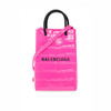 BALENCIAGA 巴黎世家 Shopping方格竖款皮革鳄鱼压纹手机包 女提挎包 粉色 593826 2UD5N 5806 商品缩略图0