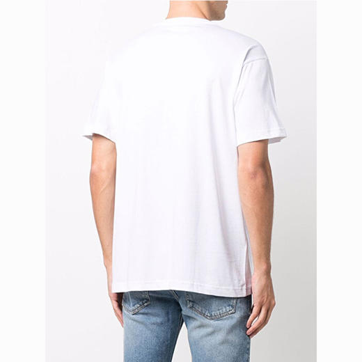VERSACE JEANS COUTURE 范思哲 男士棉质字母徽标印花圆领短袖T恤 白色 71GAHT13 CJ00T 003 商品图3