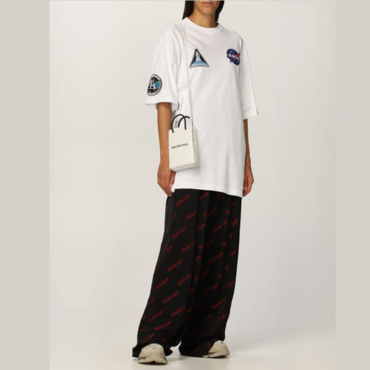 BALENCIAGA 巴黎世家 Shopping方格竖款皮革鳄鱼压纹手机包 女提挎包 白色 593826 1U61N 9060 商品图2