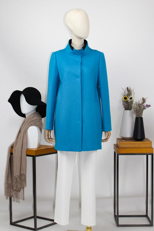 FOCALS福柯斯冬季新款立领中长款纯色羊毛针织大衣外套FYWAK007B1 商品图5