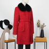 FOCALS福柯斯冬季新款修身狐狸毛领混纺羊毛大衣外套FYNDK63928 商品缩略图1