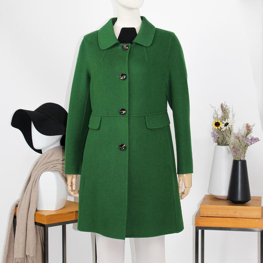 FOCALS福柯斯冬季新款修身中长款羊毛双面呢大衣外套FYWDK1221G1 商品图1