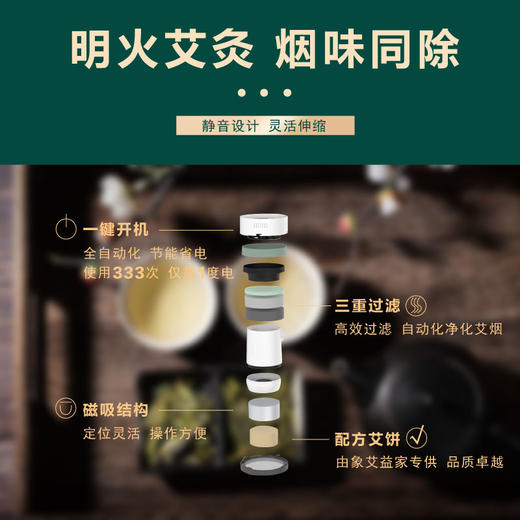 【象艾益家】小太阳艾灸仪正式发布啦！自由艾灸，在家艾灸，大象记集团出品解决一个时代的艾灸烟熏火燎问题！ 商品图2