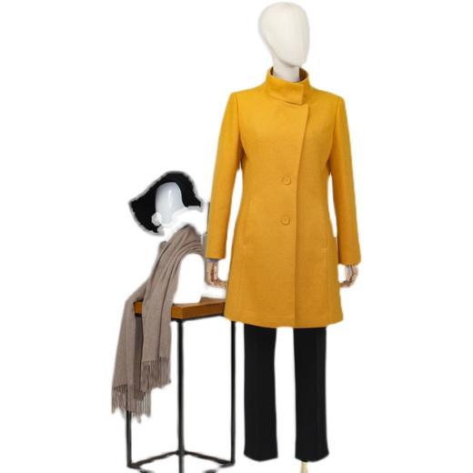 FOCALS福柯斯新款修身长款纯色羊毛针织混纺大衣外套FYSCF28332 商品图4