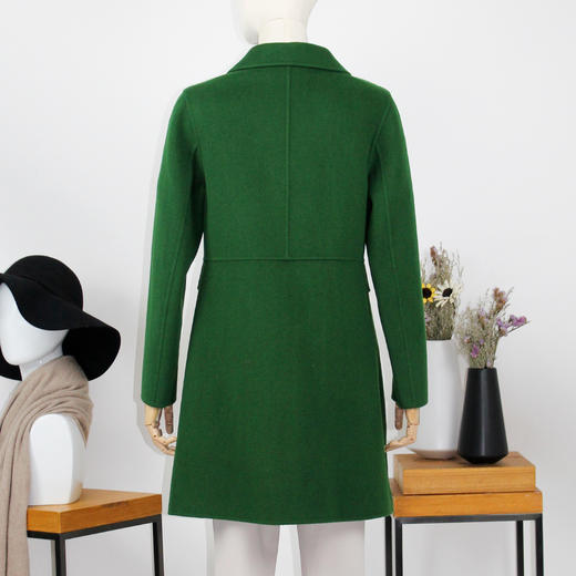 FOCALS福柯斯冬季新款修身中长款羊毛双面呢大衣外套FYWDK1221G1 商品图2