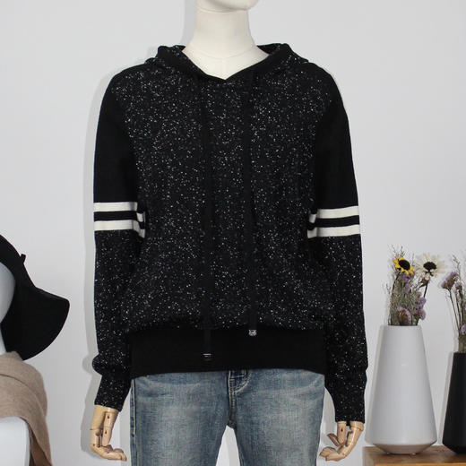 FOCALS福柯斯女装秋季新款连帽套头上衣羊毛针织衫FRG7M003N1 商品图0