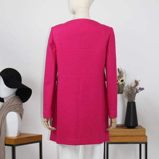 FOCALS福柯斯冬季新款中长款纯色羊毛针织大衣外套FYWCF1112PD 商品图2