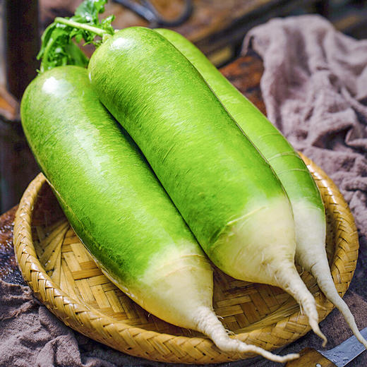 【潍坊 水果萝卜】新鲜青皮萝卜 脆嫩爽口  皮薄多汁  农家自种  4.5斤装 商品图3