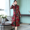TZW-冬款加厚旗袍连衣裙女中国风毛领夹棉保暖唐装妈妈装外套 商品缩略图1