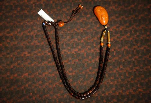 「小叶紫檀」南红莲花观音筒珠项链 6*6mm 商品图2