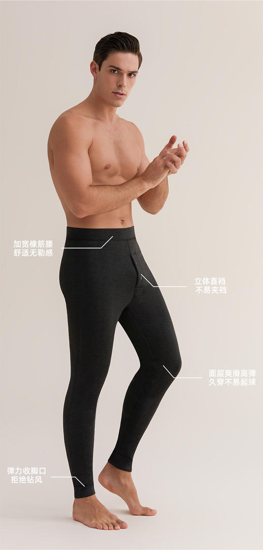 男士四层加厚加绒保暖裤含羊毛秋冬季中老年打底线裤棉裤衬裤 商品图3