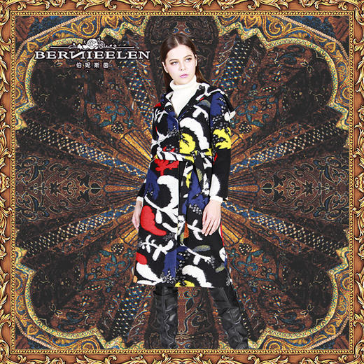 【伯妮斯茵】176C067-蓝色大提花面料大衣-苏菲六贤-《宁静之美--伊斯兰艺术》 商品图1