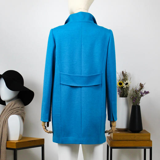 FOCALS福柯斯冬季新款立领中长款纯色羊毛针织大衣外套FYWAK007B1 商品图2