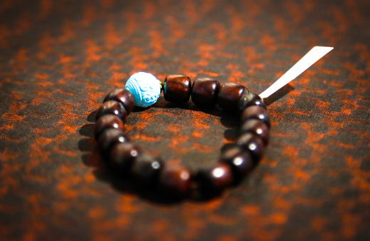 「小叶紫檀」筒珠绿松手串 15*15mm 商品图1