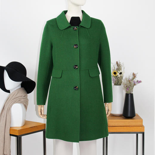 FOCALS福柯斯冬季新款修身中长款羊毛双面呢大衣外套FYWDK1221G1 商品图0