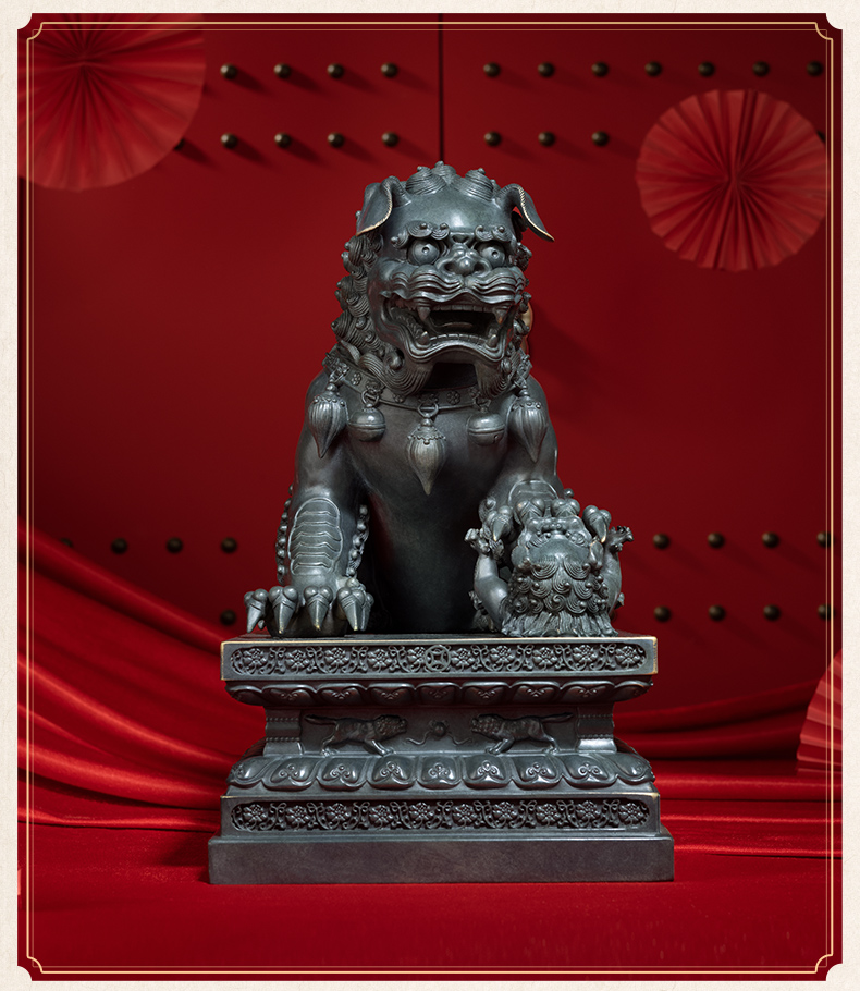 铜师傅 全铜摆件《故宫神兽之狮(一对)》