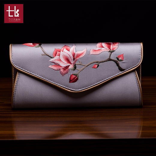 上海旗袍厂TL-0714特色民族风纯手工刺绣手拿包定制真丝绣花包商务礼品馈赠佳品 商品图2
