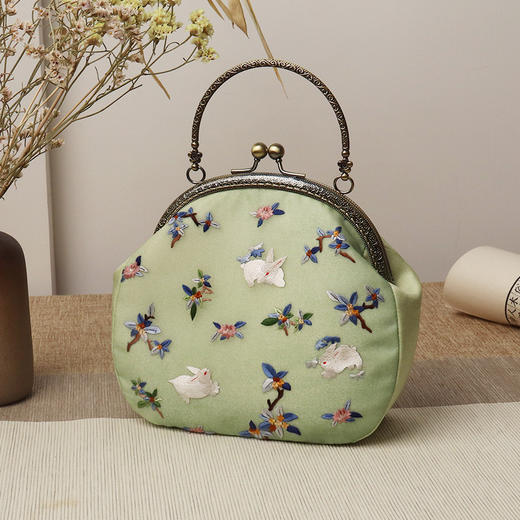 上海旗袍厂TL-05125188新款旗袍包包手工刺绣桑蚕丝绣花民族复古风中式外出礼服 商品图4