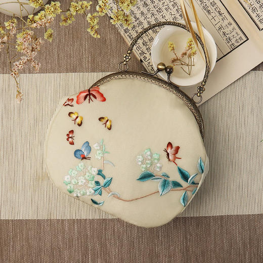 上海旗袍厂TL-05125188新款旗袍包包手工刺绣桑蚕丝绣花民族复古风中式外出礼服 商品图5