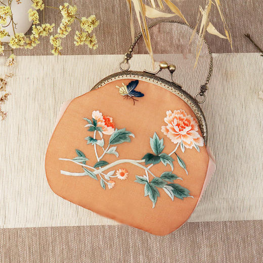 上海旗袍厂TL-05125188新款旗袍包包手工刺绣桑蚕丝绣花民族复古风中式外出礼服 商品图7