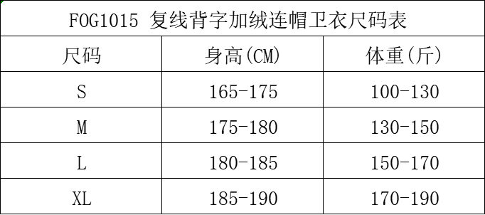 fear of god 复线背字加绒连帽卫衣 fog1015