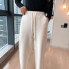 上海旗袍厂QB-C082    700克云朵阔腿裤冬加绒加厚精品女装云朵舒绒阔腿拖地休闲裤 商品缩略图1