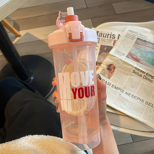 摇摇杯运动水杯男女健身塑料杯子大容量蛋白粉奶昔便携户外随手杯 商品图9