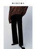 HIDEMI 简约腰部可调节花苞扣襻式斜纹厚款阔腿裤 商品缩略图3