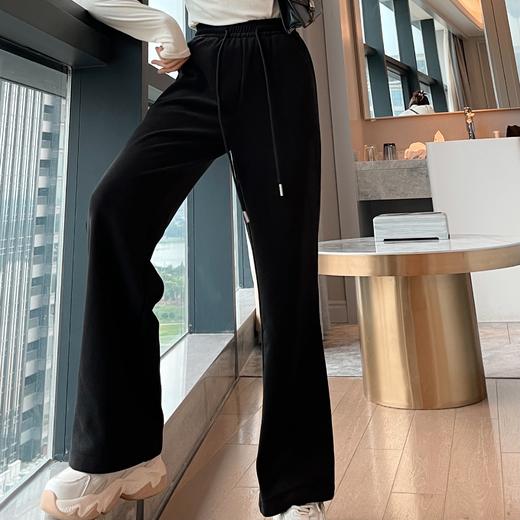 上海旗袍厂QB-C082    700克云朵阔腿裤冬加绒加厚精品女装云朵舒绒阔腿拖地休闲裤 商品图5