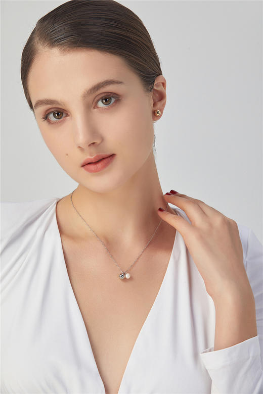 Pearl moments 灵感星球 Sparkling 钻面金球珍珠耳钉 商品图3