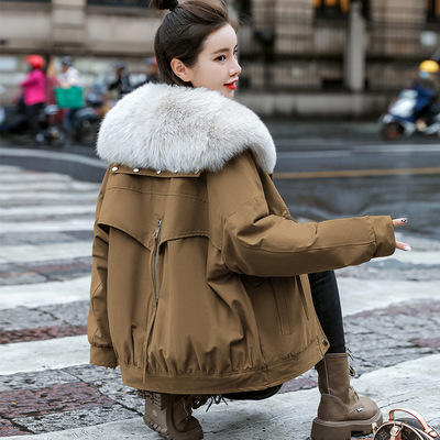 WZNH- WY90359 冬季新款海军毛领派克服2021街头风大毛领军装棉衣 商品图4