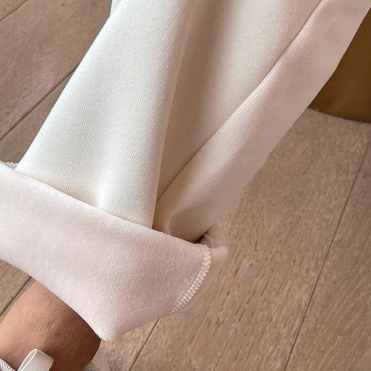 上海旗袍厂QB-C082    700克云朵阔腿裤冬加绒加厚精品女装云朵舒绒阔腿拖地休闲裤 商品图3