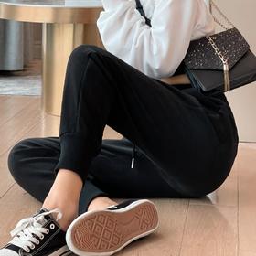 QB-C081   550克云朵卫裤冬季女装加绒加厚云朵水貂绒束口休闲运动卫裤