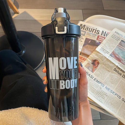 摇摇杯运动水杯男女健身塑料杯子大容量蛋白粉奶昔便携户外随手杯 商品图7