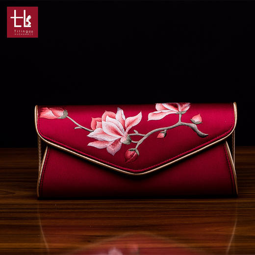 上海旗袍厂TL-0714特色民族风纯手工刺绣手拿包定制真丝绣花包商务礼品馈赠佳品 商品图0