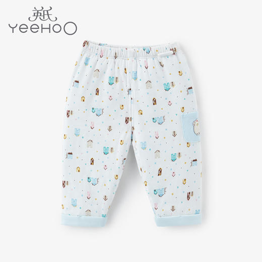 英氏婴儿保暖裤子宝宝夹棉居家服秋冬新款YZJHJ31012A 商品图0