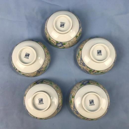 日本库山窑前畑瓷器彩绘碗 5枚装 原木盒保留 实物见视频 商品图5