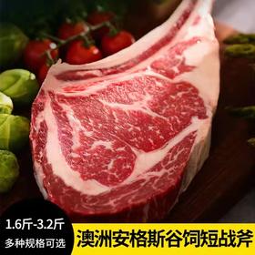花间肥 【2-4片厚切 1.6斤-3.2斤装】澳洲安格斯谷饲短战斧牛排  原肉原切 肉质鲜嫩  鲜香味美 可煎可烤
