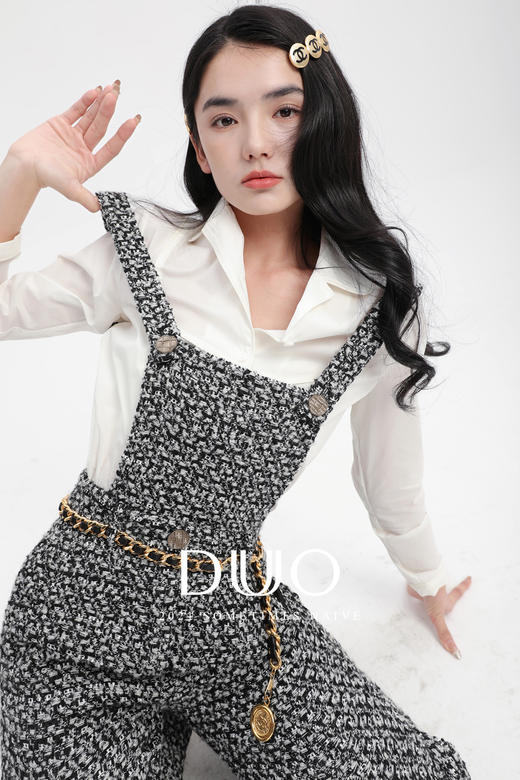 可以外穿的白色娃娃衬衫套装睡衣 商品图1