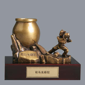 宇达青铜全铜摆件《司马光砸缸》创意礼品 家居饰品摆件 高11cm