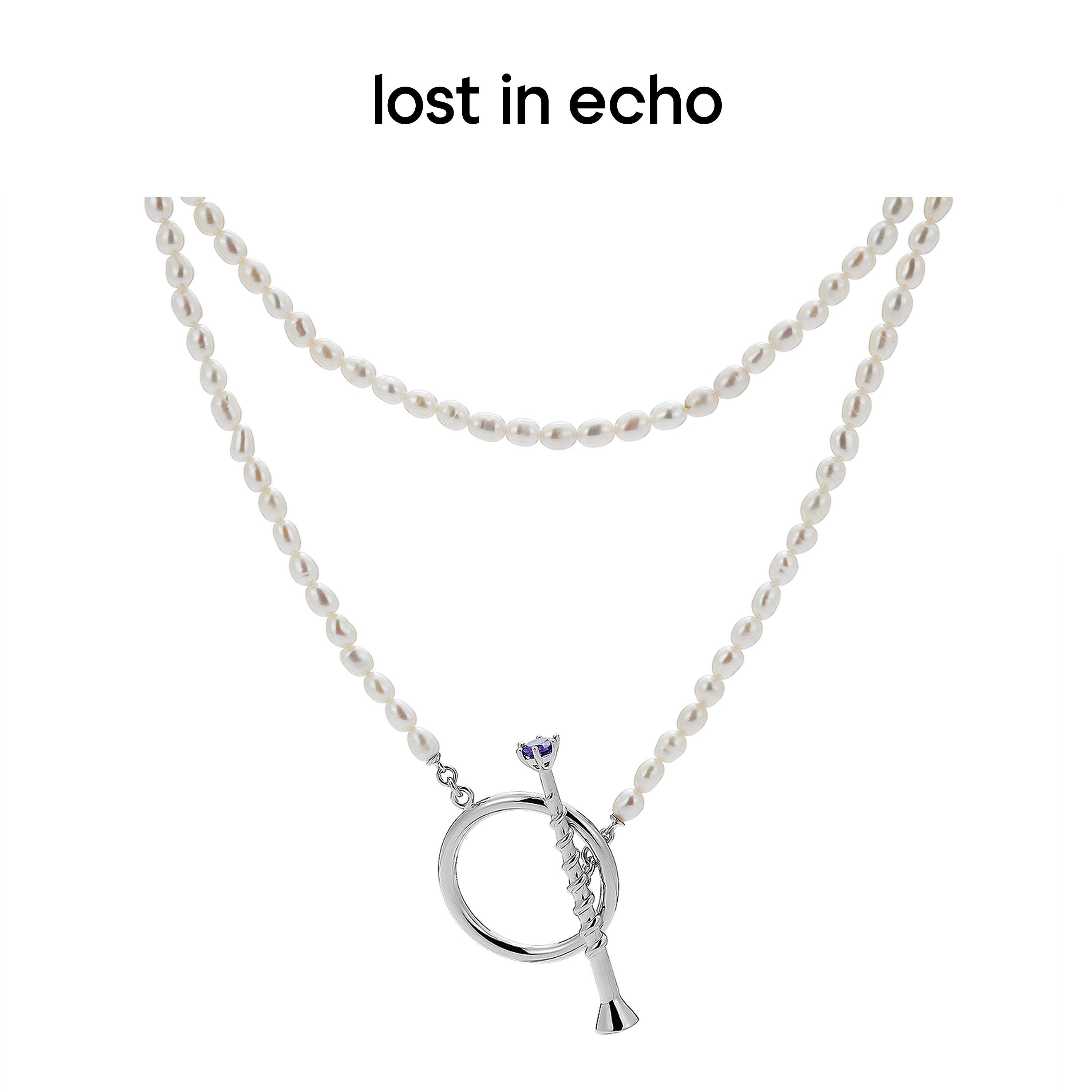 lost in echo 原创设计师品牌 个性设计感多层拼接大OT扣珍珠项链男女同款