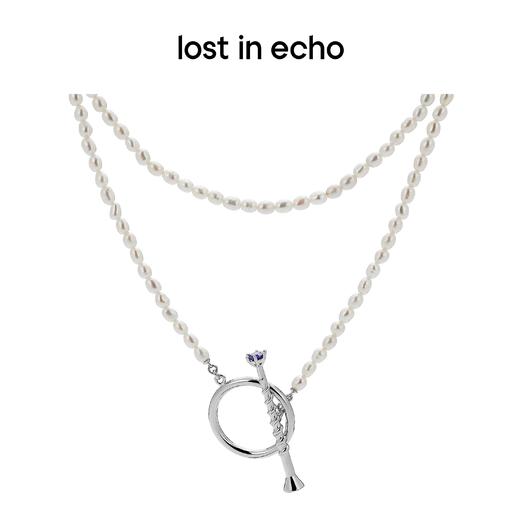 lost in echo 原创设计师品牌 个性设计感多层拼接大OT扣珍珠项链男女同款 商品图0