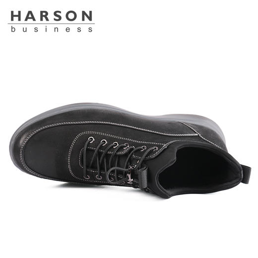 哈森男鞋休闲加绒一脚蹬软底鞋MA14627 商品图5